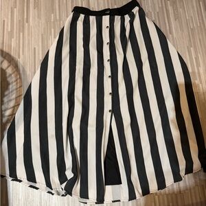PUG Black and White Striped Selene Skirt